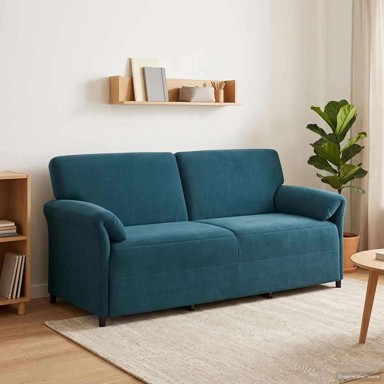 Sofa za 3 osobe, 3-sjed, 180 cm, 198x83x95 cm, baršun, plava