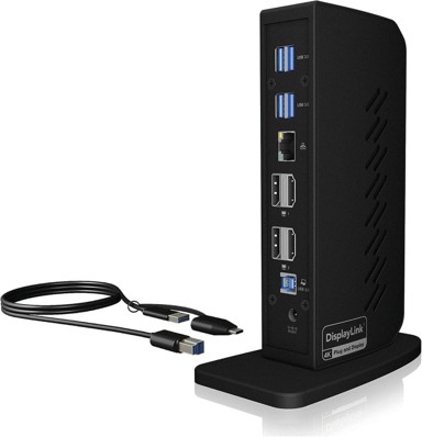 ICY BOX Docking stanica USB-C 12-u-1, 2x HDMI, 2x DisplayPort, 4K@60Hz, 6x USB 3.0