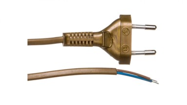 ZAMEL Priključni kabel bez prekidača SP-190, 2 x 0,5 mm², 190 cm, zlatni