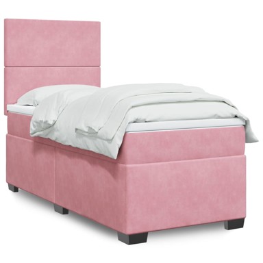 Box spring krevet s madracem ružičasti 100x200 cm baršunasti