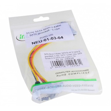 INLINE SATA naponski Y-kabel SATA, kutni, 0.15 m 29683W