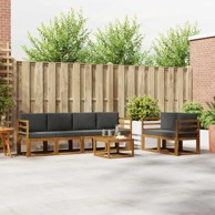 Set vanjskih sofa s jastukom, 7 pcs, prirodna i antracit