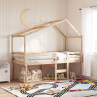 Visoki krevet s krovom 90 x 200 cm od masivne borovine