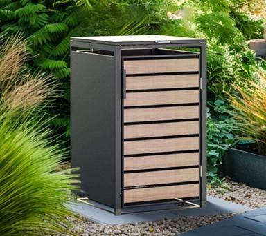 WESTMAN Spremište za kantu za smeće Lacina, 1x240 L, antracit/drvo, 80 x 68 x 116 cm