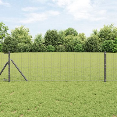 Euro ograda s 13 stupova 0. 8x25 m, galvanizirani čelik, siva