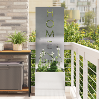 Vrtna sadilica s dekorativnom pločom, 50 x 140 cm, srebrna