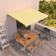 Tenda na ručno uvlačenje 450 x 350 cm, žuto-bijela