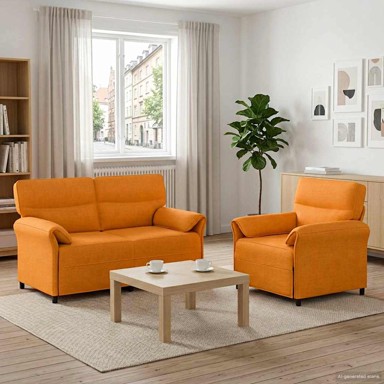 Set sofa 2 kom od tkanine, tamnožuti