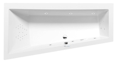 POLYSAN Asimetrična hidromasažna kada, Andra l, 180x90x45 cm, kromirana