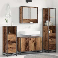 Set namještaja za kupaonicu, 4 kom, 90 x 33 x 60 cm, staro drvo