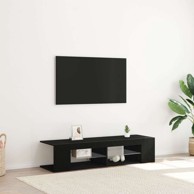 TV komoda s LED svjetlima, 135 x 39 x 30 cm, crni hrast, drveni kompoziti