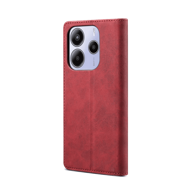 LENUO Preklopna maskica kožna za Redmi Note 14 5G crvena
