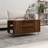 Stolić za kavu s 2 ladice i 4 pretinca od konstruiranog drva, 102 x 44,5 x 50 cm, boja smeđeg hrasta