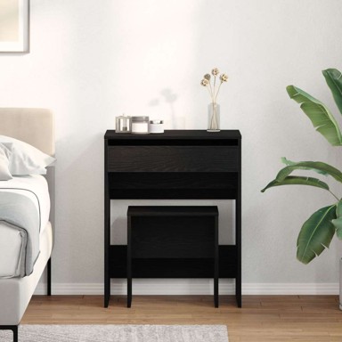 Toaletni stolik s ogledalom, crni oak