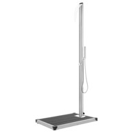 Vrtni tuš sa sivom bazom, 225 cm 80 x 62 x 5 cm, nehrđajući čelik, siva