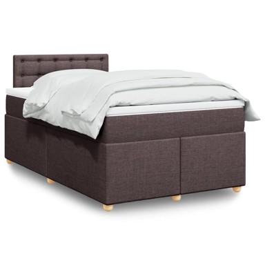 Krevet Box Spring s madracem, 120 x 190 cm, od tkanine, tamnosmeđi
