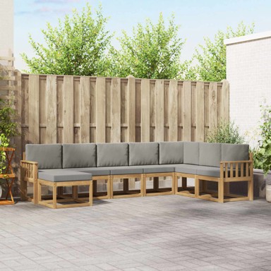 Set vanjskih sofa s jastukom, 8 kom, bijela i svjetlosiva