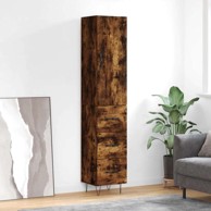 Visoka komoda dimljeni hrast4 5x34x180cm konstruiranog drva , ladice
