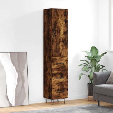 Visoka komoda dimljeni hrast4 5x34x180cm konstruiranog drva , ladice