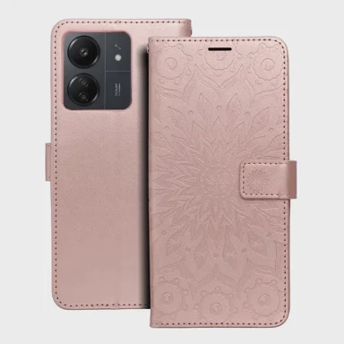 MEZZO Preklopna torbica Book Case za Xiaomi Redmi 13C / Poco C65, mandala gold pink