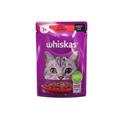 WHISKAS 1+ govedina u umaku 85 g