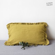 LINEN TALES Lanena jastučnica Lemon Curry 40x40 cm