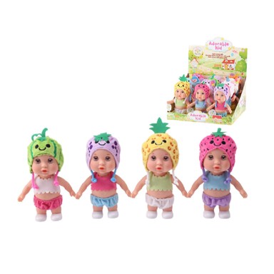 DENIS Bebe ćelavice, Fruit friends, 15cm, 4s