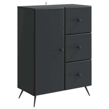 Krevet s ladicama, 66 x 34,5 x 90 cm, konstruirano drvo, crna