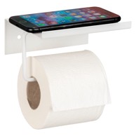 WENKO Bijeli metalni samoljepljiv/s policom držač toaletnog papira Desulo