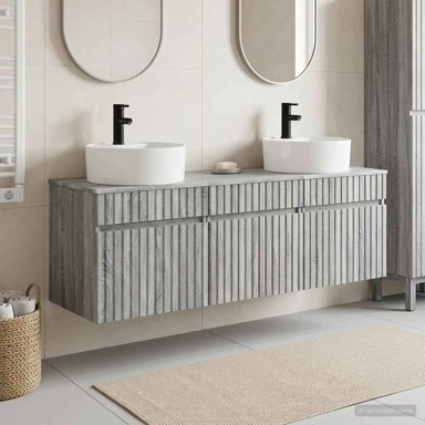 Set kupaonskih ormarića 3 kom 49 x 44,5 x 65 cm, siva sonoma