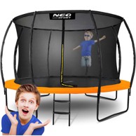 NEO-SPORT Profilirani vrtni trampolin 374 cm (12 ft), unutarnja mreža, narančasti