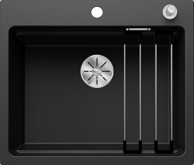 BLANCO Sudoper ETAGON 6 InFino SILGRANIT inox nosači, s dalj. upr. - crni
