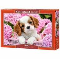 CASTORLAND Puzzle Psić u rozom cvijeću, 500 kom