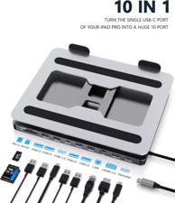 USB-C čvorište za MacBook Pro/Air, 10 u 1, 4K HDMI, gigabitni Ethernet, SD/TF, 4 x USB 3.0