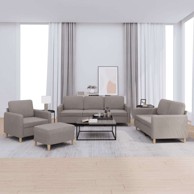Set sofa 4-dijelni s osloncem za noge, sivo-smeđa 