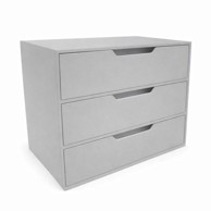 MI Organizator za stol s 3 ladice za ured ili radionicu, sivi