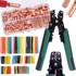 ROSFIX Set Electroset PRO 608, kliješta za prešanje, 250 klamerica GT, 328 termoskupljajućih cijevi, 0,5–6 mm²