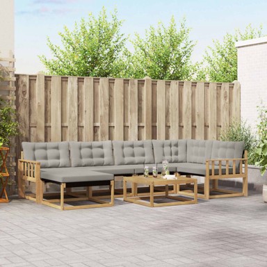 Set vanjskih sofa, 7 pcs, 79 x 79 x 37 cm, bijela i svjetlosiva