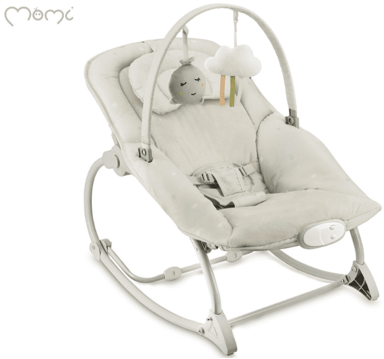 MOMI Ljuljačka Lapis za bebe, 3 položaja, podesive vibracije i glazba, svijetlosiva