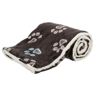 TRIXIE Deka za pse Jimmy, mekani pliš, uzorak šapica, 100x70 cm, smeđa