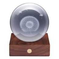 GINGKO Tamnosmeđa prigušiva stolna svjetiljka sa staklenim sjenilom (visina 12 cm) Amber 