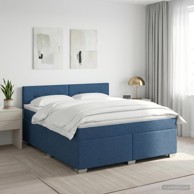 Boxspring krevet s madracem 180 x 200 cm tkanina, plavi