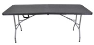 ROJAPLAST Stol, ugostiteljski, sklopivi, 180x74 cm, imitacija drva, crni