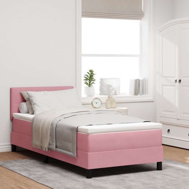 Box spring krevet s madracem, 100x200 cm, ružičasta