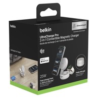 BELKIN UltraCharge magnetski 2-u-1 Qi2 punjač, 25 W, pješčani
