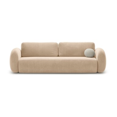 COSMOPOLITAN DESIGN Bež baršunasti sklopiva/s prostorom za odlaganje sofa 262 cm Tonale, 262x105x88 cm