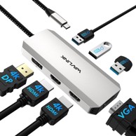 WAVLINK USB-C Docking stanica za 4 monitora, Dual HDMI, DisplayPort, VGA