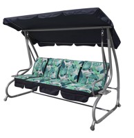 Vrtna ljuljačka, sa sklopivim sjedalom i podesivom nadstrešnicom 2u1, monstera, s uzorkom lišća