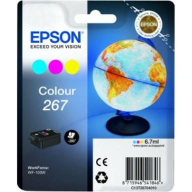 EPSON Tinta, T267, original, trobojna