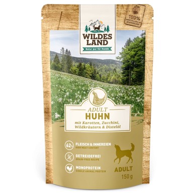 WILDES LAND Classic Mokra hrana za pse, piletina, 150 g